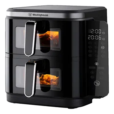 Freidora de aire WH WKAF2201 Doble Bandeja Negro 2200W 6L+6L