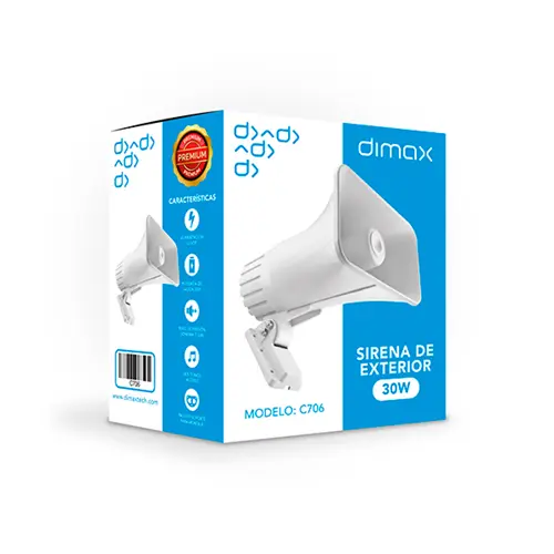 Sirena Dimax de Seguridad para Exterior 30W C706